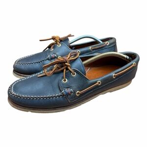 Sperry Gold cup mens size 12D  boat shoe black leather A/O 2 Eye comfort sneaker